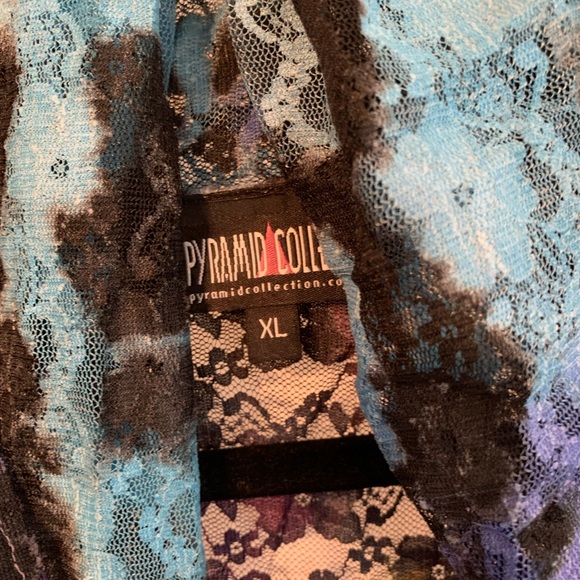 NWOT Pyramid Collection Lace Blue Purple Vest XL - Picture 4 of 4